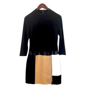 Laundry By Shelli Segal MOD colorblock faux leather dress